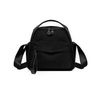 CBFGGOEUDFBS Elegante Borsa a Tracolla Tinta Unita for Donna, Casual, in Nylon, con Tasca Frontale, Tracolla alla Moda, Strutturata, for pendolari(Black)