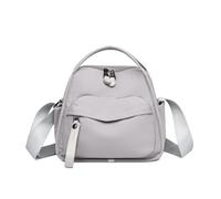 CBFGGOEUDFBS Elegante Borsa a Tracolla Tinta Unita for Donna, Casual, in Nylon, con Tasca Frontale, Tracolla alla Moda, Strutturata, for pendolari(Gray)