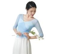 CBFGGOEUDFBS Flamenco Skirt for Women 720 Degree Full Circle Swing Skirt Spanish Dance Costume Adult Flowy Ruffled Layered Skirt for Performances Halloween Party Red Crayon Theme Outfit(Blue Top_S)