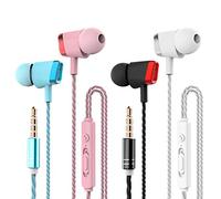 CBGGQ 4 Paia Auricolari, In-Ear Cuffie con microfono e controllo del volume, con suono puro e bassi potenti, senza grovigli