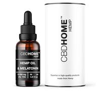 CBHOME Oils - Olio di Semi di Canapa 40% + Melatonina - 30 ml - Base di cocco e semi di canapa biologici - Spremuto a freddo - Senza additivi - 100% vegetale - Certificato biologico UE