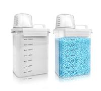 Cbilzxer Dispenser Detersivo Lavatrice, 2 pezzi 1800ML Dosatore Detersivo Lavatrice, Riutilizzabili Contenitore per Detersivo in Polvere e Liquidi, contenitori detersivi lavanderia (1800ml*2)