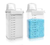 Cbilzxer Dispenser Detersivo Lavatrice, 2 pezzi 2300ML Dosatore Detersivo Lavatrice, Riutilizzabili Contenitore per Detersivo in Polvere e Liquidi, contenitori detersivi lavanderia (2300ml*2)