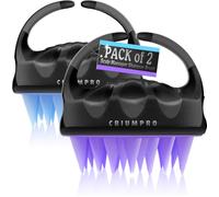 Cbiumpro Confezione da 2 spazzole massaggianti per shampoo e cuoio capelluto, in silicone ultra morbido, esfoliante per la crescita dei capelli e la rimozione della forfora, 100% adatta a tutti i tipi