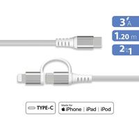 CBL 2in1 Renforce C/C+MFI 1,2 m 3A PD60W Wh Riciclo