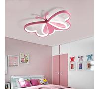 Cblbser Plafoniera LED, Lampadario Cameretta Bambini, 30W Lampada da Soffitto Scuola Ragazza Principessa Camera del Ragazzo del Bambino Creativo Farfalla Illuminazione Design Rosa Luce Bianca