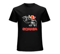 CBLDF Casual T Shirts Scania Logo Men Round Neck Cotton Tops Size S-3Xl Black M