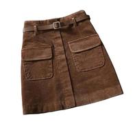 CBLdF Gonna Lunga Donna Gonne Donne Vellutoy Versione Vintage Vestiti A-Line Preppy per Tutta La Partita-caffè con Cintura-s