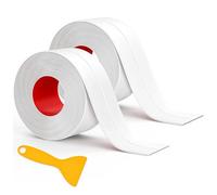CBMZHF Nastro sigillante impermeabile 3,2 m x 38 mm, strisce autoadesive per cucina, bagno e lavandino, sigillante bianco con raschietto di montaggio, riempitivo per piastrelle e tubi