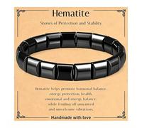 CBMZHF naturale lucidato nero Mina di ferro braccialetto uomo | Bracciale magnetico nero maschile di protezione dell'energia | Un regalo intimo per uomini,papà,figli,fratelli,mariti,amici