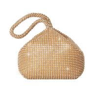 CBMZHF Pochette anni '20 - Pochette da donna con paillettes glitterate e perline di pavone, da sera, per feste di nozze e feste di nozze, dorato, 16x14 Centimeters