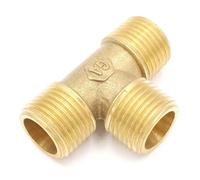 CBQZCHWDKT 1pc 3/8" BSPP Equal Male-Male-Male Tee 3 Ways Brass Pipe Connector Water Fuel Gas