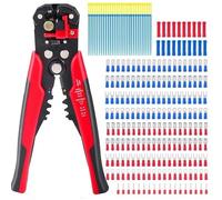 CBQZCHWDKT 260 pezzi di terminali a forcella isolati, connettori elettrici assortiti, set di forcelle a crimpare, capicorda ad anello con pinza spelafili