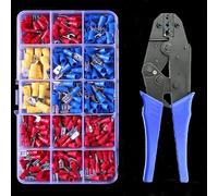 CBQZCHWDKT 280 pezzi Terminali isolati a forcella Connettore for cavi Cavo elettrico Crimpatura ad anello di testa Set di forcelle ad anello Capicorda arrotolati a crimpare con pinza