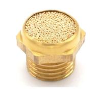 CBQZCHWDKT 5 Pezzi 1/4" Filettatura Maschio Cilindro Piatto in Ottone Pneumatico sfiato Aria silenziatore Raccordo connettore for denoiser