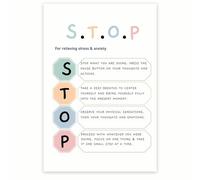 CBQZCHWDKT Coping Skills Educational Poster - Mindfulness-Based Stress Reduction Wall Art - Office Decor for Psychologists & Social Workers(Unframed,16x24inch(40x60cm))