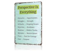 CBQZCHWDKT Distressed Metal Sign Perspective Is Everything Wise Words Basement Game Room Garage Hanging 8 X 12 inch