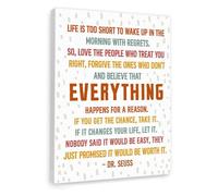 CBQZCHWDKT Everything Happens for a Reason Wall Art - Inspirational Quote Print with Life is Too Short, Motivational Decor for Home Study Bedroom(Unframed,08x12inch(20x30cm))