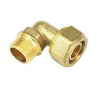 CBQZCHWDKT Fit PEX-al-PEX Tube I.D x O.D 16x20mm - 1/2" BSP Male Elbow Brass Fitting
