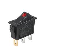 CBQZCHWDKT KCD3 220V ON/Off SPST Rocker Switch Single Pole Single Throw 2 Position 20A 125VAC with LED Light 3 Pins/ 2 Pins(3PIN M Red)