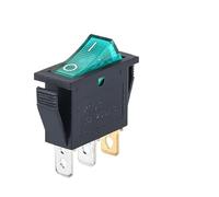 CBQZCHWDKT KCD3 220V ON/Off SPST Rocker Switch Single Pole Single Throw 2 Position 20A 125VAC with LED Light 3 Pins/ 2 Pins(3PIN Green)