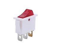 CBQZCHWDKT KCD3 220V ON/Off SPST Rocker Switch Single Pole Single Throw 2 Position 20A 125VAC with LED Light 3 Pins/ 2 Pins(3PIN A Red)