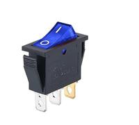 CBQZCHWDKT KCD3 220V ON/Off SPST Rocker Switch Single Pole Single Throw 2 Position 20A 125VAC with LED Light 3 Pins/ 2 Pins(3PIN Blue)