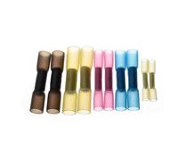 CBQZCHWDKT Kit di 100 connettori termorestringenti a testa piatta, 4 misure, terminali a crimpare, sigillati, 0,5 mm-6,0 mm2, nero, rosso, blu e giallo.