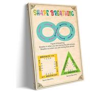 CBQZCHWDKT Mindfulness Breathing Exercises Poster for Kids, Calm Down Corner Anxiety Relief, Mental Health Wall Art for Classroom & Bedroom(Framed,16x24inch(40x60cm))