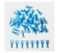 CBQZCHWDKT Set di 100 terminali maschi 16-14AWG blu completamente isolati connettori for cavi elettrici terminali a forcella a crimpare for auto