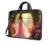CBRT 15.6 Custodia per laptop Una donna in un vestito rosa cammina lungo un sentiero foderato con fiori borsa per laptop zaino da viaggio borsa per laptop borsa per laptop per donne 17 Inc, Colore