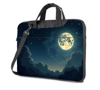 CBRT Borsa per computer portatile da 17 pollici Una luna piena splende brillantemente nel cielo notturno borsa per laptop zaino borsa per laptop, Colore, 26x36cm, Bohemian
