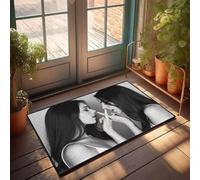CBRT Divertente tappetino da bagno con due donne che sussurrano segreti l'una all'altra, piccolo zerbino di benvenuto per esterni (40 x 60 cm)