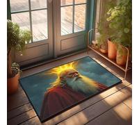 CBRT Grande zerbino per esterni con un uomo anziano con fulmini emananti dalla sua testa, zerbino per portico anteriore, decorazione autunnale per la casa da solo (40 x 60 cm)