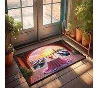 CBRT Grande zerbino per interni romantici per cena sotto un arco con gondole a Venezia, zerbino per portico anteriore, decorazione autunnale per la casa da solo (40 x 60 cm)