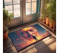 CBRT Zerbino decorativo per la stanza dei ragazzi, con un uomo che si trova davanti a un volto gigante con un'aura luminosa, divertente decorazione per il bagno, zerbino invernale per esterni (40 x 60