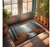 CBRT Zerbino per esterni con un ruscello di foresta serena su una mattina autunnale, zerbino per interni ed esterni (65 x 90 cm)