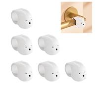 CBRVTY Bunny - Set di 6 fermaporta decorativi per maniglia, colore: Bianco