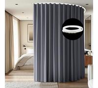 cbsroro Tenda divisoria nera, larghezza 4,5 m x altezza 2,3 m, con tenda flessibile pieghevole da soffitto, colore grigio, totale privacy, tende oscuranti a prova di rumore dal pavimento alla tenda.