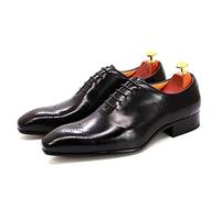 CBVVQFB Scarpe Oxford classiche in pelle da uomo, traspiranti, casual, perfette per matrimoni, feste ed eventi aziendali, colore nero-44