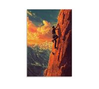 CBWVUWHJW Classica acrobazia di arrampicata su roccia - Raggiungere la cima con stile retrò, conquistare le vette nell'avventura classica, decorazione da parete alla moda - poster artistico da