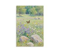 CBWVUWHJW Decorazione da parete con campo di prato e fiori primaverili alla moda, poster artistico da appendere e mural20 x 30 cm