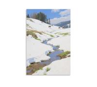 CBWVUWHJW Decorazione da parete con paesaggio invernale con neve che si scioglie, alla moda, poster artistico da appendere e murale 20 x 30 cm
