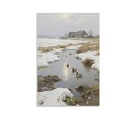 CBWVUWHJW Decorazione da parete con paesaggio invernale con neve che si scioglie, alla moda, poster artistico da appendere e murale 20 x 30 cm