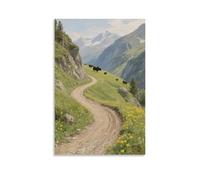 CBWVUWHJW Decorazione da parete con panorama Mountain Pass panoramico estivo sentiero alla moda - poster artistico da appendere e murale 20 x 30 cm