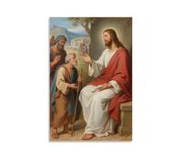 CBWVUWHJW Gesù racconta la storia del buon samaritano, insegnando ad amare gli altri come decorazione da parete alla moda - poster artistico da appendere e mural12 x 18 pollici (30 x 45 cm)