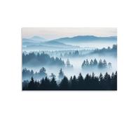 CBWVUWHJW Paesaggio - Mattina nebbiosa nella foresta bavarese, decorazione da parete alla moda - poster artistico da appendere e murale 20 x 30 cm