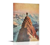 CBWVUWHJW Poster artistico da appendere alla moda con coraggio e arrampicate in montagna vecchia scuola, per conquistare le vette dell'era retrò, poster artistico da appendere e mural40 x 60 cm