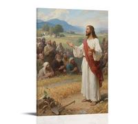 CBWVUWHJW Poster artistico da appendere alla moda con Gesù che racconta la parabola del seminatore alla folla, spiega la verità con fenomeni naturali, 20 x 30 cm