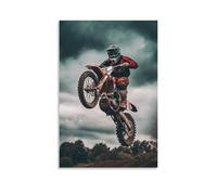 CBWVUWHJW Poster artistico da appendere alla moda con il classico salto di motocross, sfidando la gravità in un'epoca di velocità, spingendo i limiti su ogni pista sterrata, decorazione da parete alla